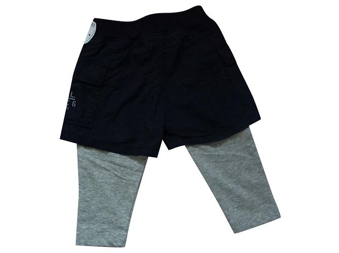 Diesel Pantaloncini Neri e Leggings Grigi in Cotone 12 mesi Nero Grigio