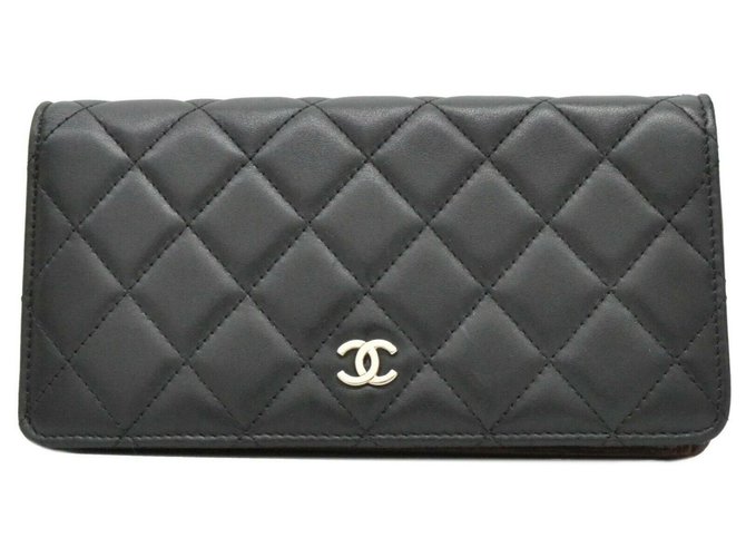 Billetera de Chanel Negro Cuero  ref.243253