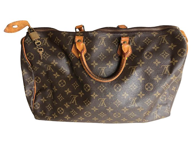 Bolsa de mão Louis Vuitton Speedy 40 em couro marrom