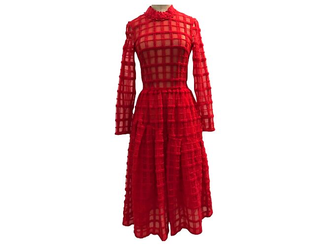 Vestido Simone Rocha de tul rojo Roja