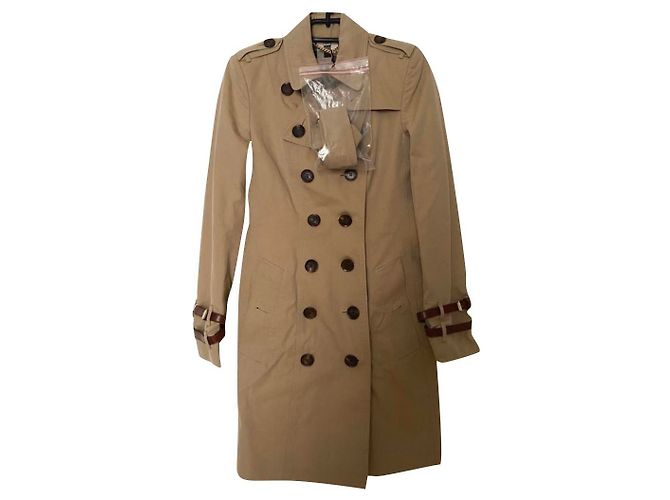 Gabardina Burberry Prorsum Khaki de Algodón Caqui