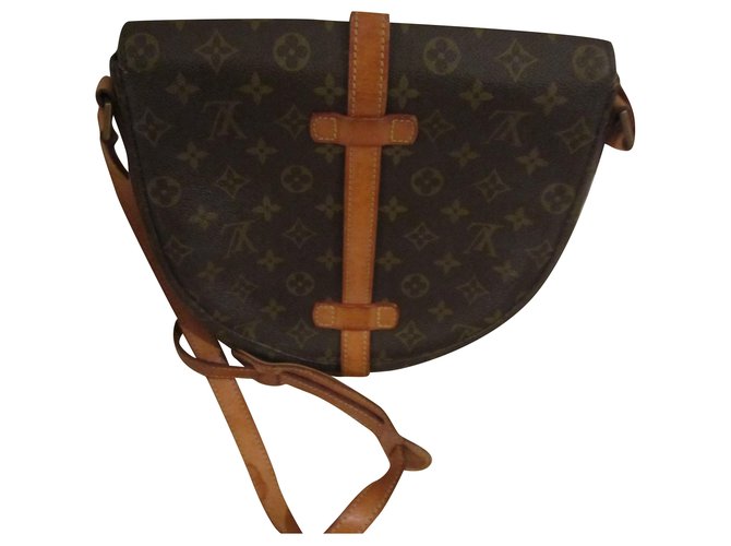 Louis Vuitton CHANTILLY GM Brown Leather Cloth  ref.243364