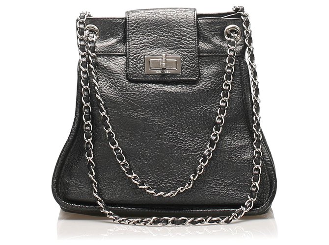 Chanel Black Leather Shoulder Bag Pony-style calfskin  ref.243415