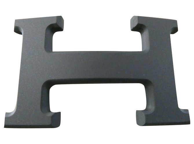 boucle de ceinture hermès 5382 en acier PVD mat 32mm Noir  ref.243482