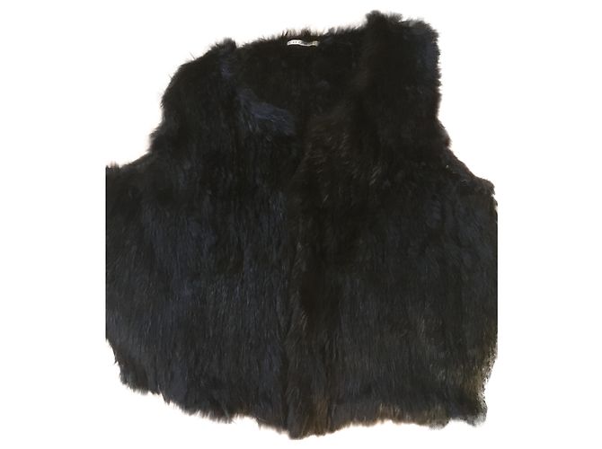 KOOKAÏ Chaleco sin mangas de pelo negro