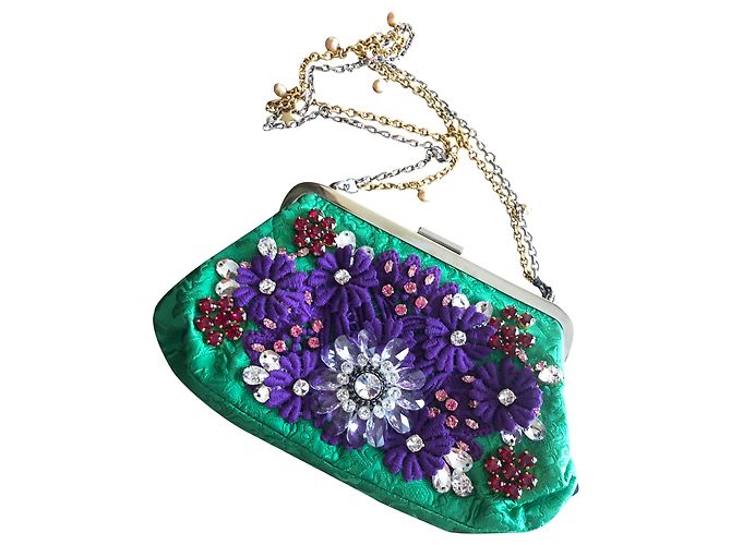 Pochette Dolce & Gabbana con paillettes e cristalli Multicolore