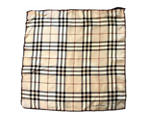 New Burberry silk scarf Beige  ref.243490