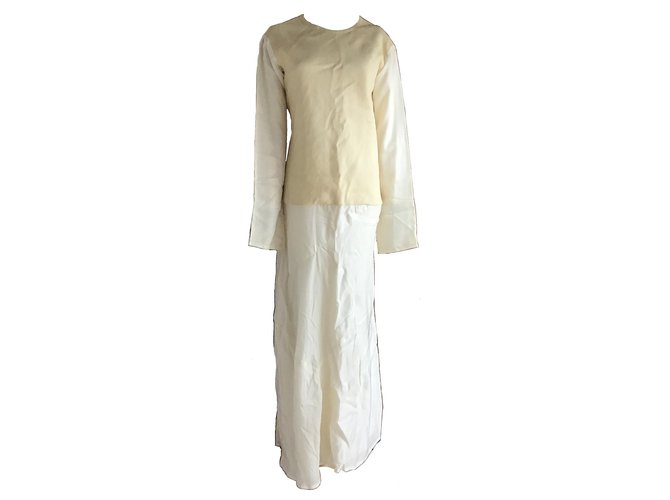 Yohji Yamamoto Wool Maxi Dress Cream  ref.243540