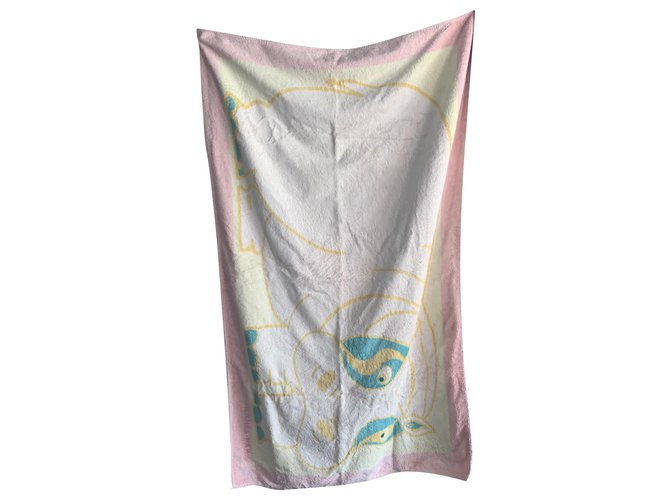 Hermès Drap de bain Hippopotame Coton Multicolore  ref.243575