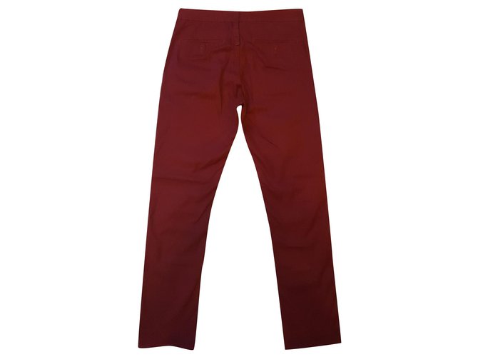 French Connection Pants Dark red Cotton  ref.243582