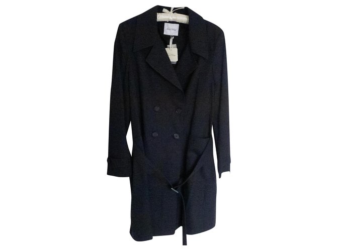 American Vintage Manteaux, Vêtements d'extérieur Coton Noir  ref.243587