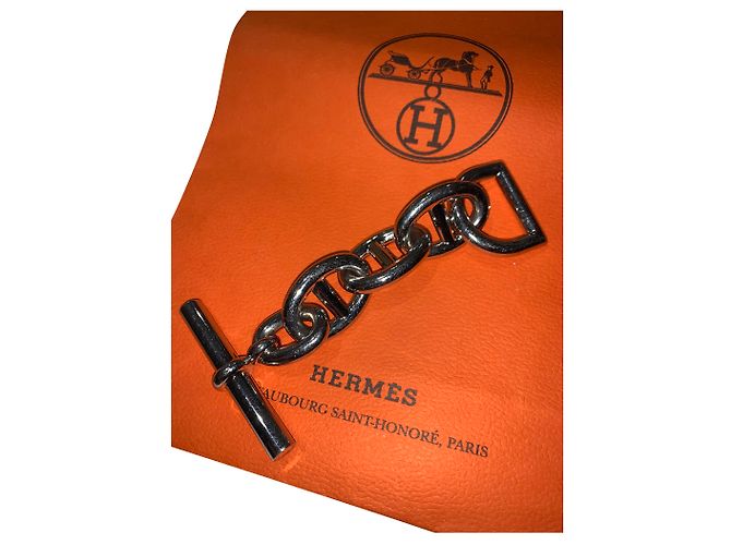 Hermès Catena di ancoraggio Silver hardware Metallo