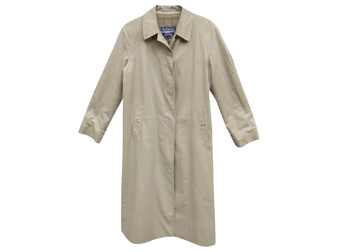 Burberry woman raincoat vintage t 40 Khaki Cotton  ref.243656
