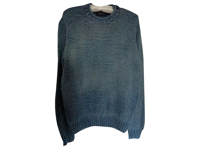Polo Ralph Lauren Pullover aus blauer Baumwolle mit Rundhalsausschnitt