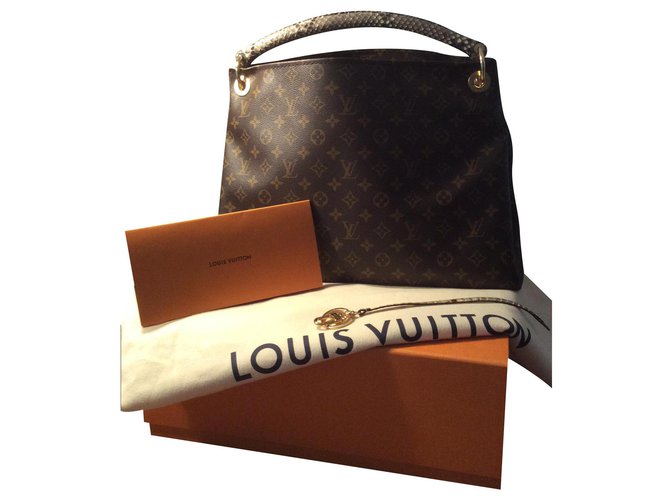 Autre Marque Original Louis Vuitton Artsy MM Python leather - Monogram -  luxury Dark brown Cotton ref.243698 - Joli Closet