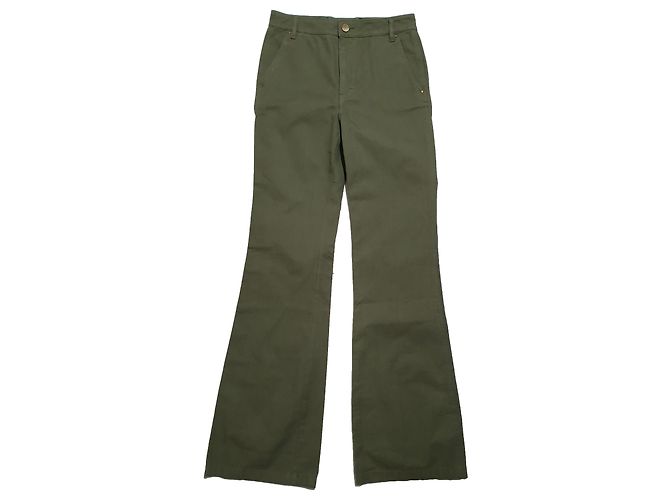 Pantalones bootcut Tory Burch verde algodón