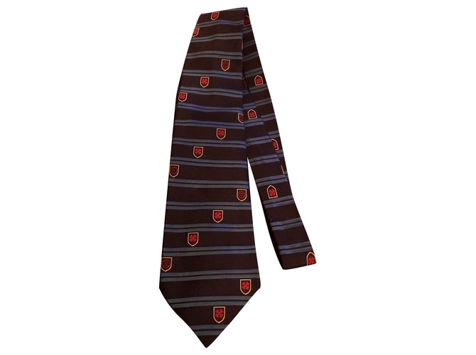 Chanel Krawatten Rot Blau Marineblau Seide  ref.243711