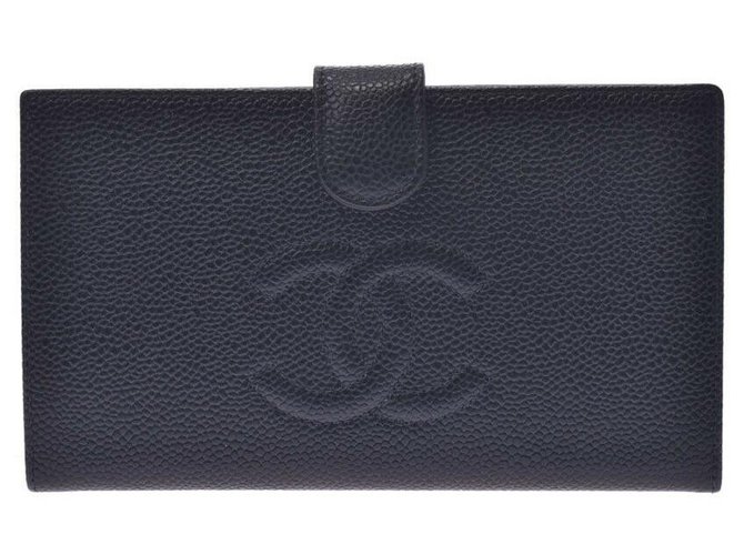 Billetera de Chanel Negro Cuero  ref.243840
