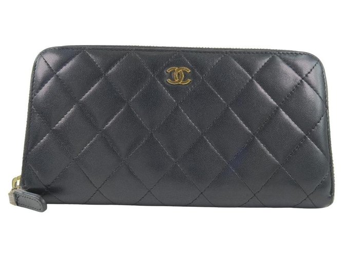 Billetera de Chanel Negro Cuero  ref.243905