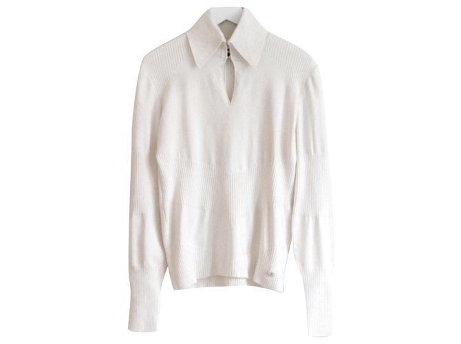 Chanel 18K Cashmere Mix Sweater Cream  ref.243942