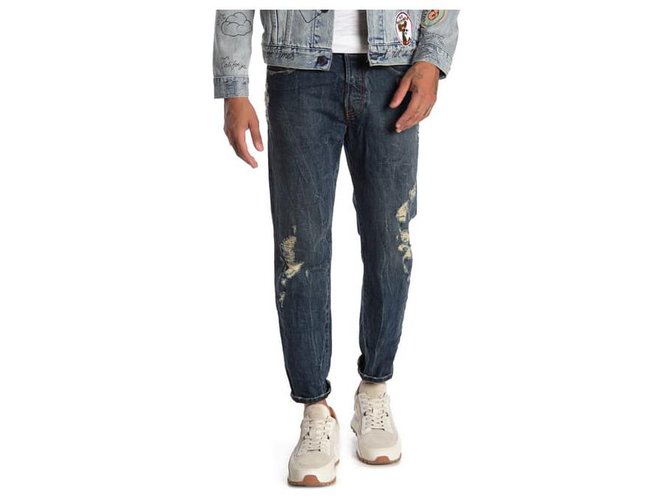 Diesel Mharky distessed jeans 30/32 Blue Cotton Denim  ref.243943