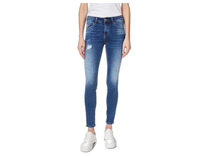 Trussardi Jeans artificialmente consumati con polsini 27/32 Blu