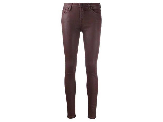 The Kooples Waxed stretch denim jeans sz 25 Purple Cotton Elastane  ref.243987