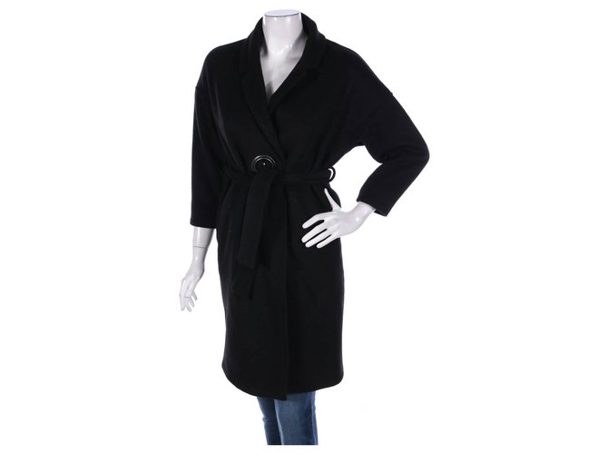 Filippa K Coats, Outerwear Black Cashmere Wool Polyamide  ref.244015