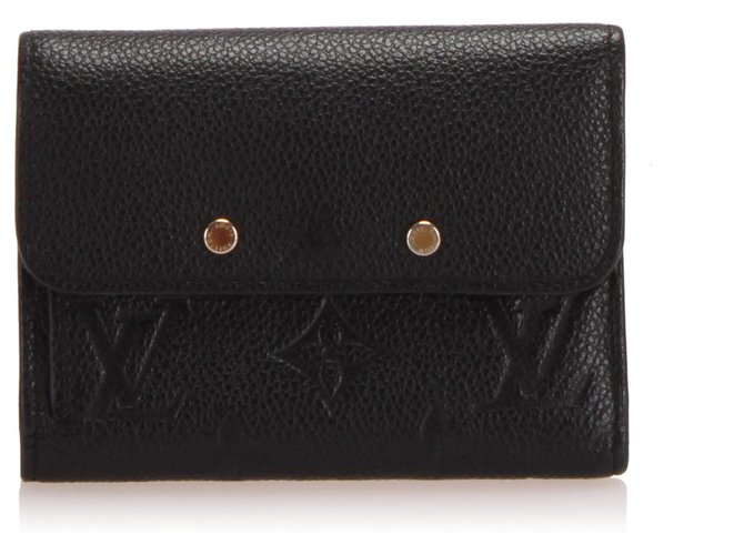Louis Vuitton Black Monogram Empreinte Pont-Neuf Wallet Leather  ref.244039