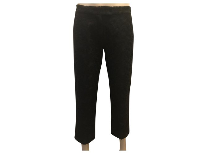 Joseph Trousers in eyelet embroidery Black Silk Cotton Polyamide  ref.244242