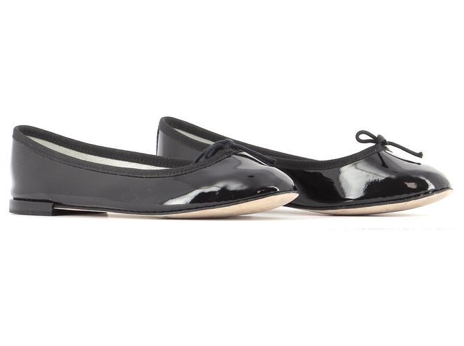 Repetto Sapatilhas de ballet Preto Couro envernizado  ref.244258