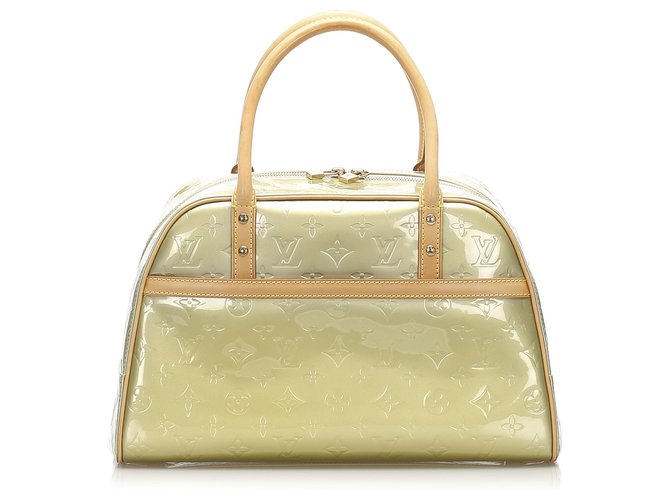 Louis Vuitton Green Vernis Tompkins Square Leather Patent leather