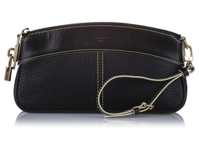 Louis Vuitton Black Suhali Lockit Clutch Bag Leather ref.244381 - Joli  Closet