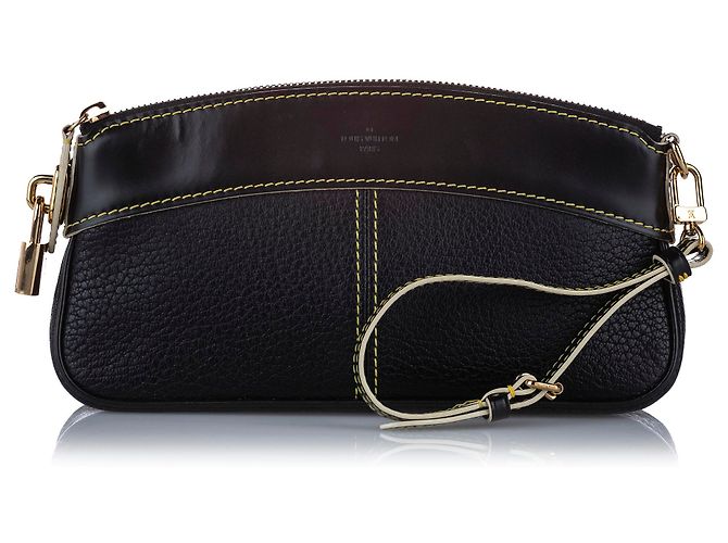 Louis Vuitton Schwarze Suhali Lockit Clutch Bag