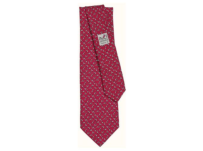 Hermès Tangram Silk Tie Fuchsia Fuschia