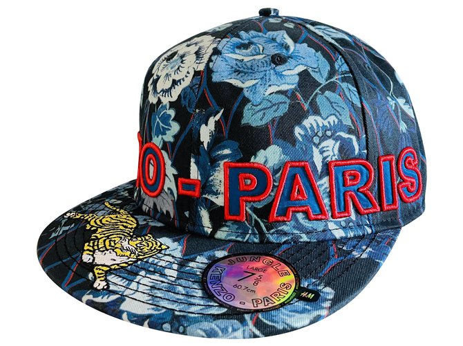 Kenzo for H&M cap Jungle Paris Red Blue Cotton  ref.244475