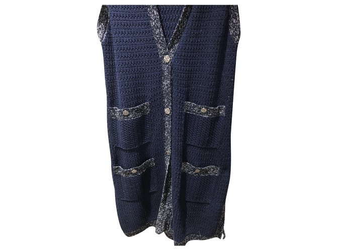 Chanel Knitwear Navy blue Cotton  ref.244488