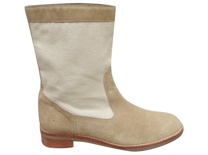 Tila March p boots 39 Beige Cloth Deerskin  ref.244511