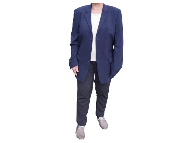 Hugo Boss Giacche blazer Blu navy Lana  ref.244527
