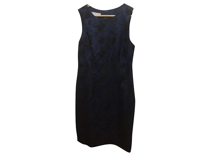 Hobbs Gesticktes Bleistiftkleid Schwarz Blau