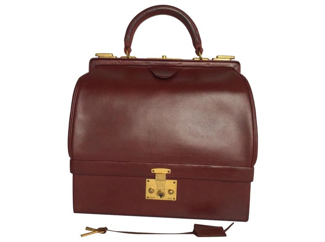 Hermès Bolso Hermes Sac Mallette Jewelry Bag Cuero  ref.244578