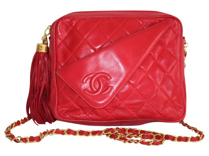 Chanel Camera Red Leather  ref.244665