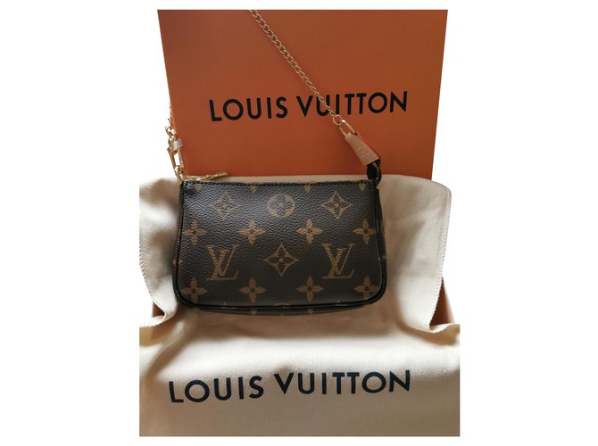 Louis Vuitton Mini custodia per accessori con monogramma Gold hardware Tela  ref.244674