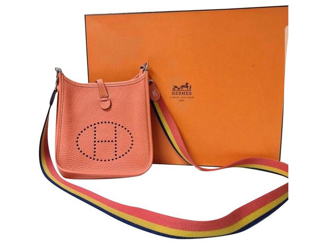Borsa Hermès Evelyne Mini Arancione Pelle  ref.244697