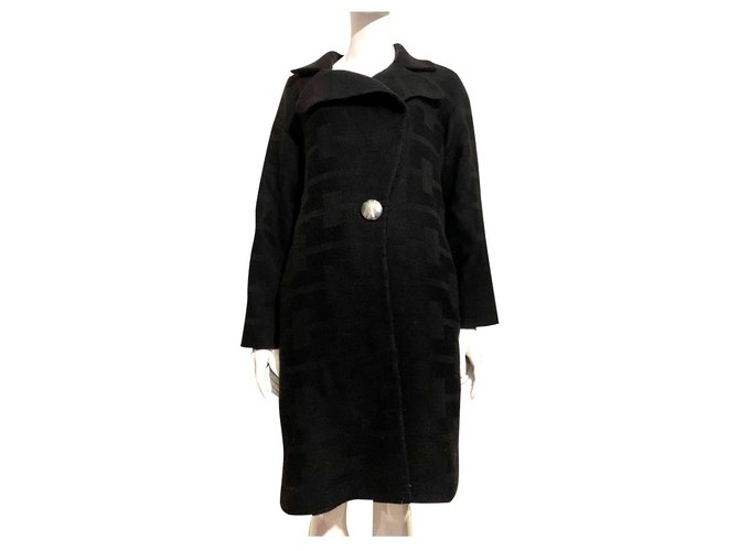 Joseph Graphic T Coat oversized Black Wool Viscose  ref.244704