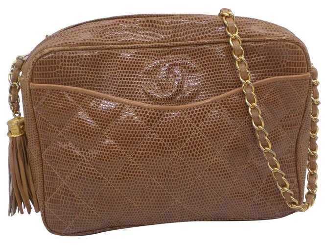 Chanel Camera crossbody bag Caramel Exotic leather  ref.244705