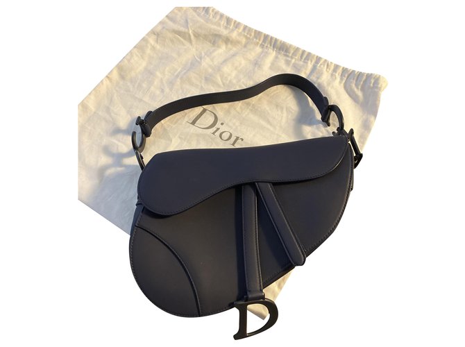 Christian Dior sella Blu navy Pelle  ref.244727