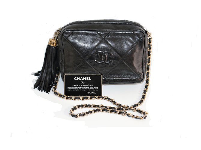 Chanel MINI CAMERA Black Leather  ref.244753
