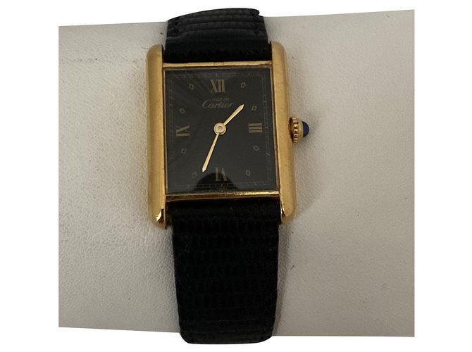 Cartier Quartz Watches Black Vermeil  ref.244754