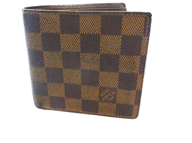Louis Vuitton MARCO DAMIER EBONY Brown Leather  ref.244759